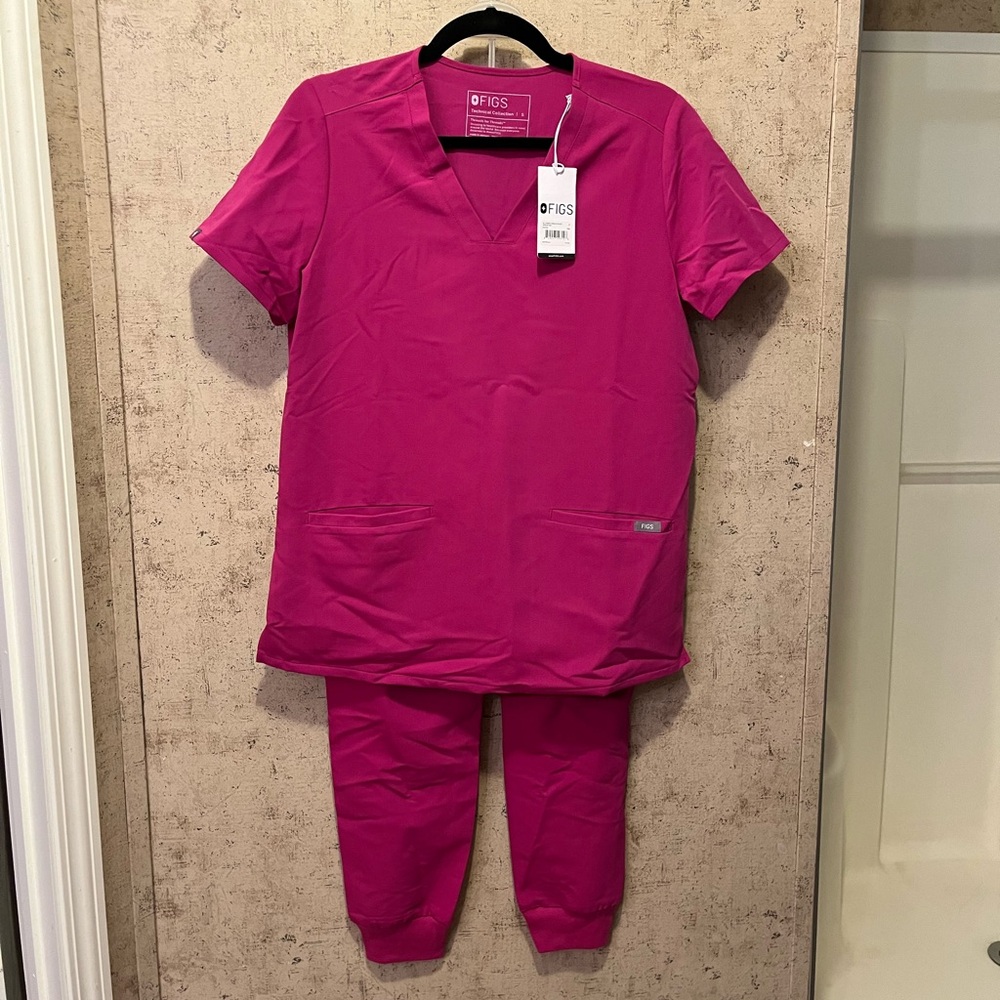 Pink scrub set from figs